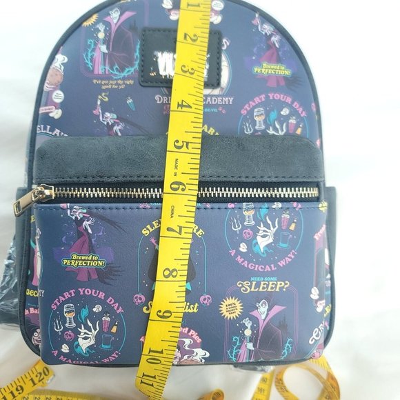 Disney Blue Villains Multicolor Adjustable Strap Outer Pockets Mini Backpack - Picture 9 of 14